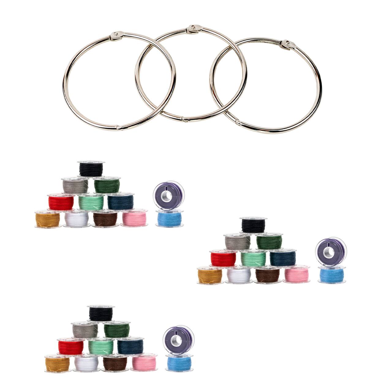 SINGER® Class 15 Sewing Bobbin & Storage Rings Set